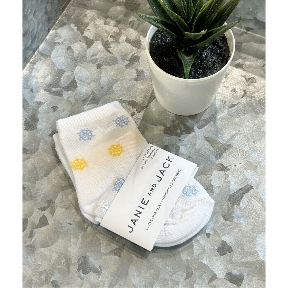 Janie and Jack Baby Boys 3-6 Months Nautical Print Ankle Socks in‎ White/Blue